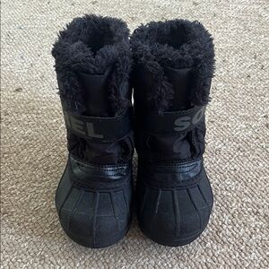Sorel black toddler boots, size 7